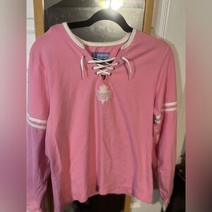 NHL Toronto Maple Leaf x Reebok - Pink Lace-Up Hockey Sweater, Size L Women’s.